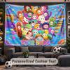 Wall Hanging Tapestry Custom NameFall Guys Pattern Personalized Printed Fabric Wall Decor