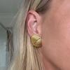 Geometric Stainless Steel Chunky Twist Metal Earrings Trendy Pearl Flower Stud Earring Everyday Statement Jewelry for Her