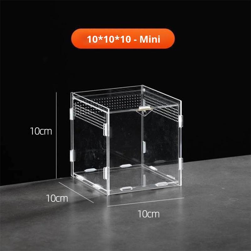 Stackable Crystal Clear Acrylic Gecko Terrarium Comfortable Reptile Enclosure with Box Packing Reptile Supplies
