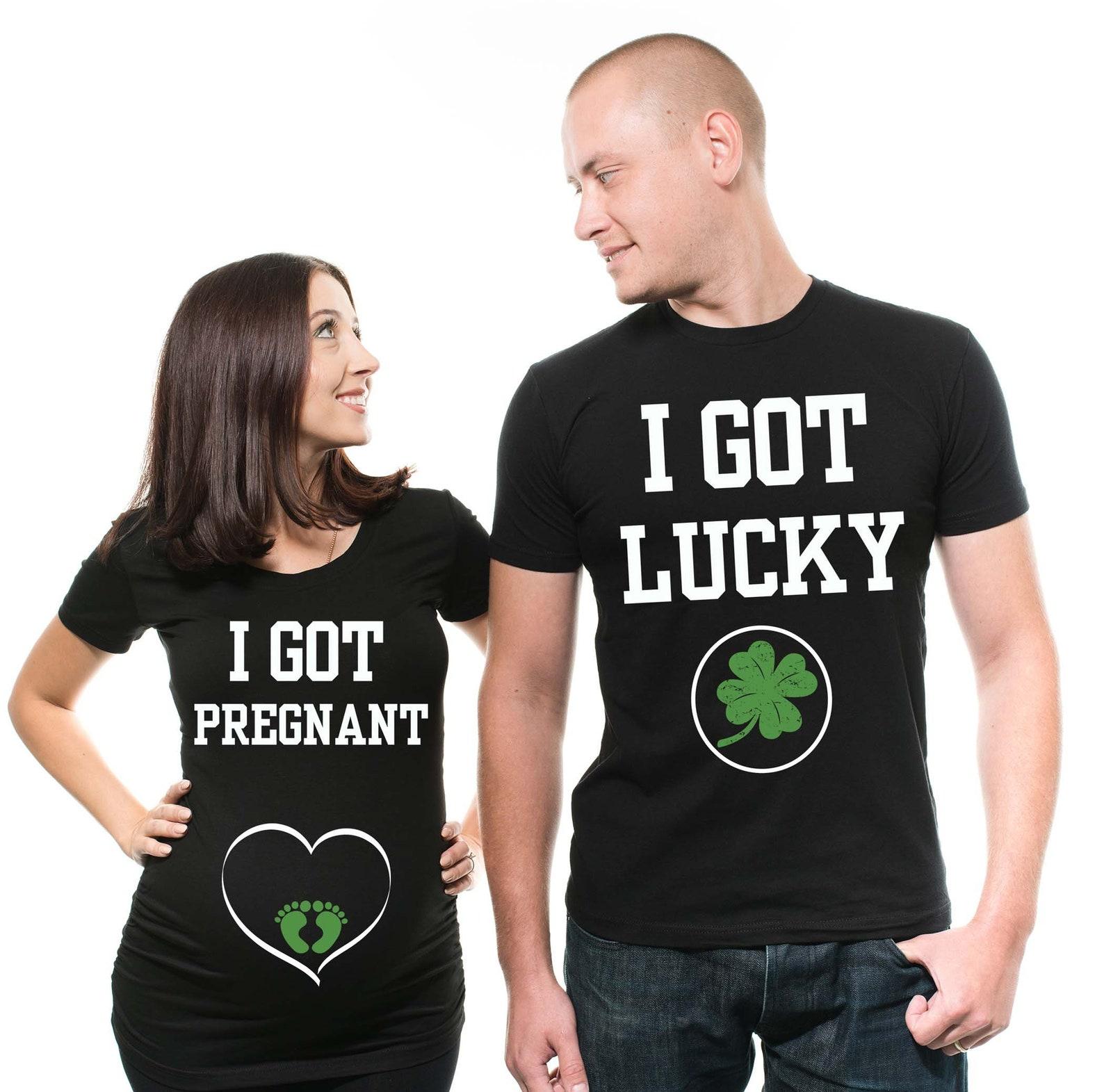 St. Patrick s Day Maternity T-Shirt: Matching Couple Pregnancy Announcement S