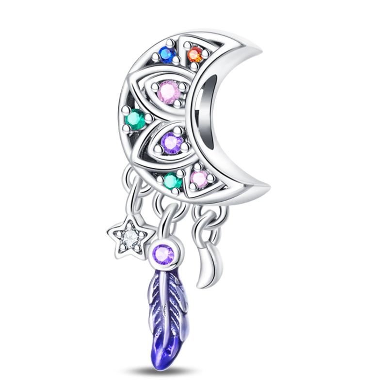 Copper Colorful Dreamcatcher Charms Pendants Fit Original Bracelets Exquisite Diy Birthday Jewelry Gift