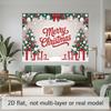 Party Banner Pine Tree Ornaments Bows Christmas Backdrop, Polyester Wall Decor for Celebration & Photos