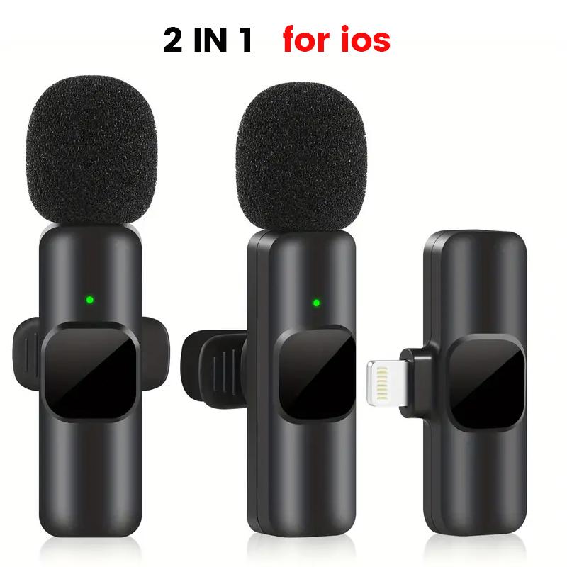 New Wireless Lavalier Microphone Portable Audio Video Recording Mini Mic for iPhone Android Live Broadcast Gaming Phone Mic