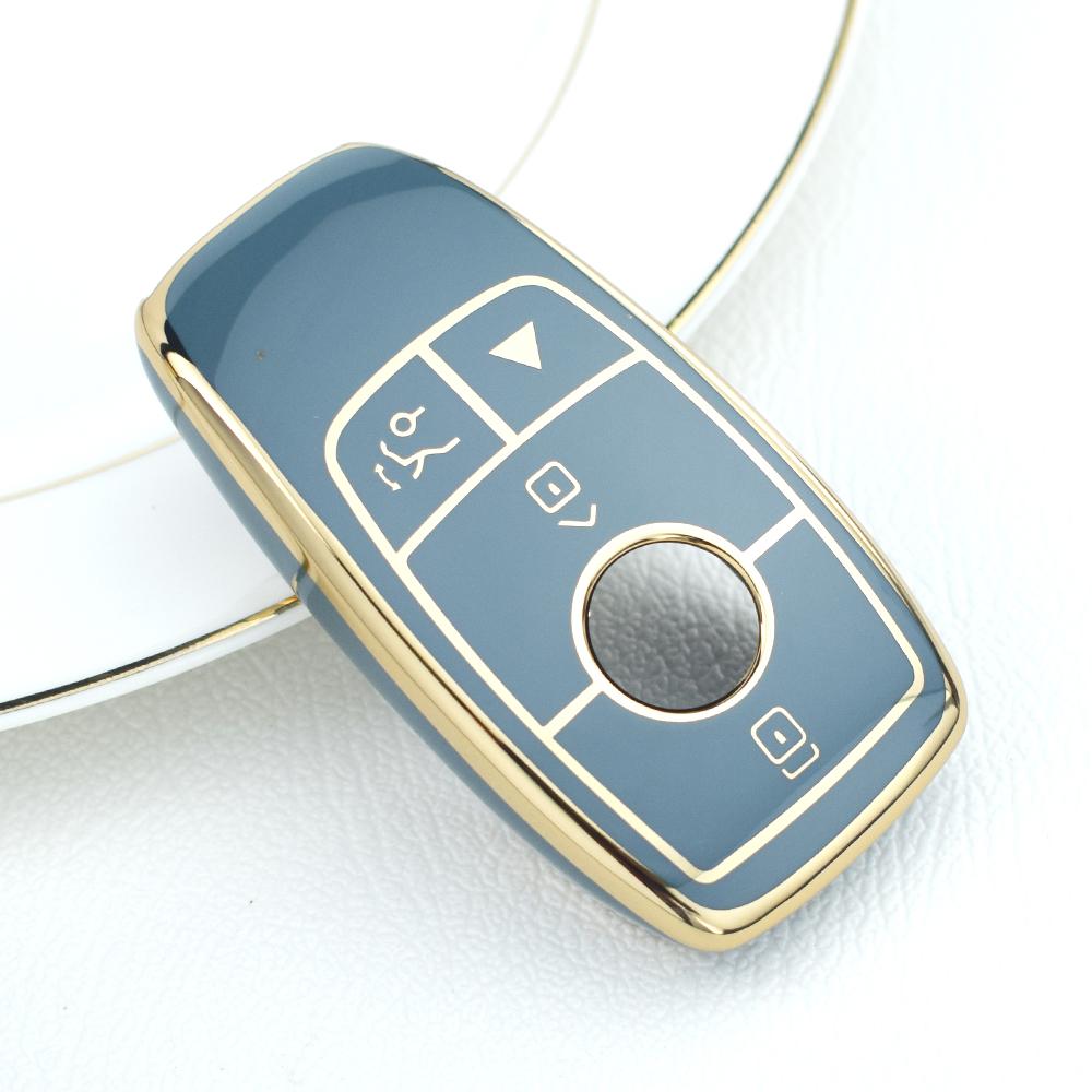 4 Buttons TPU Car Key Case Cover For Mercedes Benz E Class GLC CLE CLA GLB GLS W177 W205 W213 W222 X167 AMG E200 E260 Key Ring