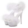 8661 Series 15cm Heel 4.5cm Platform  Heeled Shoes with Sexy Black  15cm Super High Hair Sandals Female Summer LFD