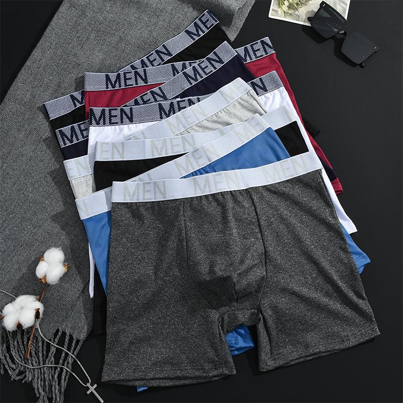 FINETOO 2Pcs Teenagers To Adults Parent-child Boyshort Simple Fashion Plus-size Shorts Men's Comfortable Underwear Elastic Waist