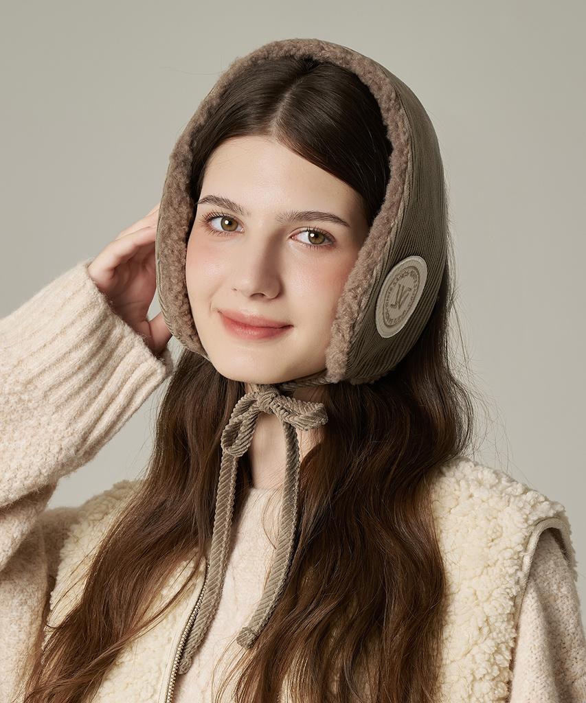 Hwaiteusaenjeu Corduroy Fur Earmuff Sullivan (10 Colors)
