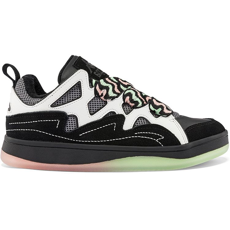 Kappa Fatty Synthetic Leather Fabric Slip Resistant Low Top Skate Shoes Unisex sneakers Black K0BZ5CS20-990