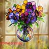Colorful Blue Enchantress Vase 2D Acrylic Disc With Chain Jewelry Pendant Porch Decoration Hanging Sign