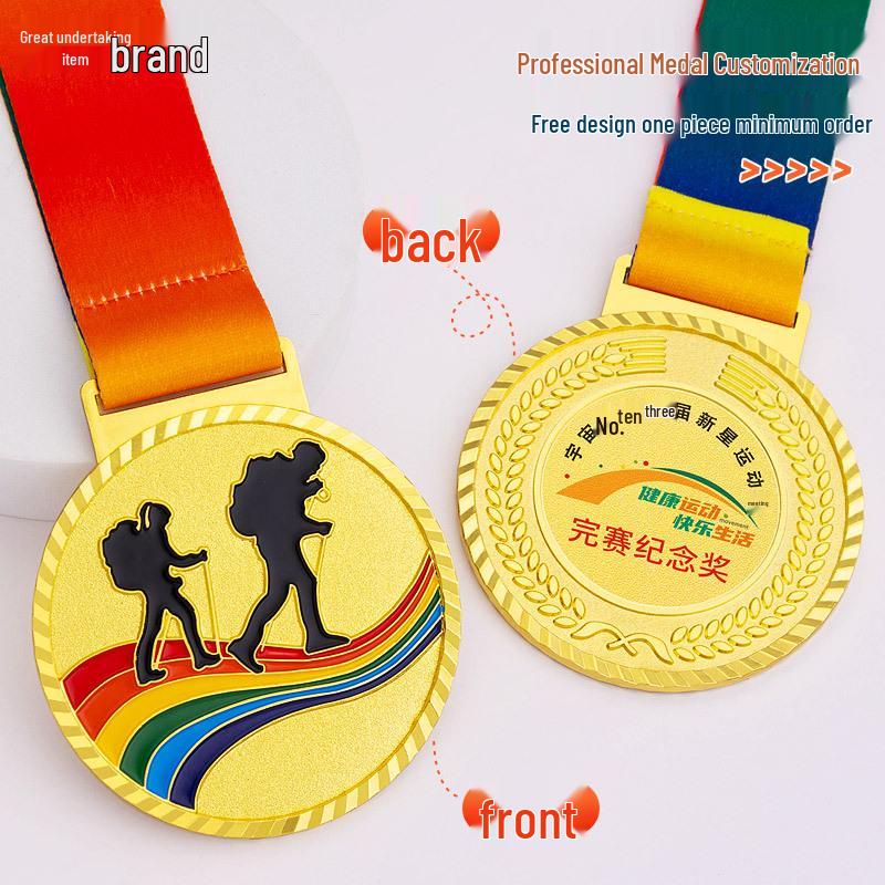 Gepersonaliseerde Gouden Medaille voor Bergbeklimmen, Wandelen, Off-Road Racen en Marathon Evenementen