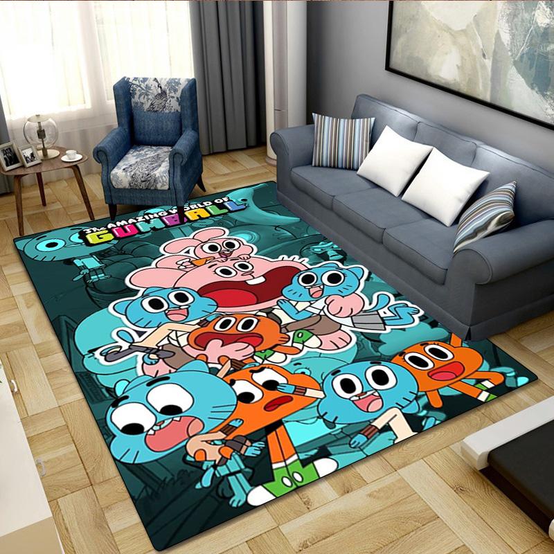 Gumball's World Adventure Carpet Office Decorative Carpet For Living Room Bedroom Door Mat Floor Rug Computer Chair Area Rug perfect holiday gift