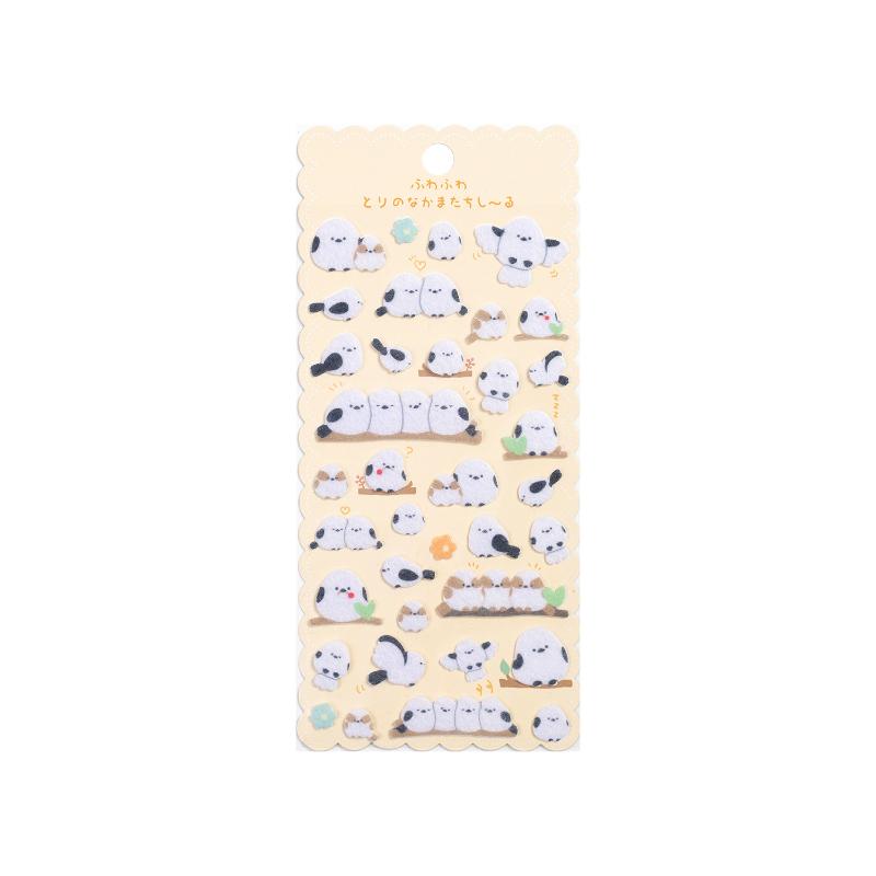 1/6Pcs Cute Cartoon Animals Cats Dogs Birds Felt Cloth Sticker 3D Relief Stickers Fun Scrapbooking Diy Diary Decoration Stickers