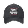 Vintage 1984 Make Orwell Fiction Again Baseball Cap Distressed Denim Sun Cap Dystopian World Outdoor Adjustable Hats