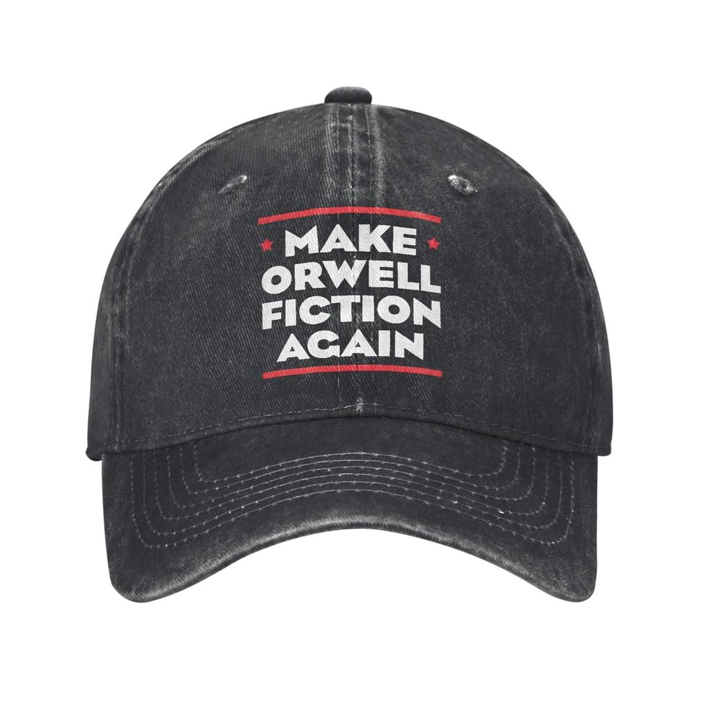 Vintage 1984 Make Orwell Fiction Again Baseball Cap Distressed Denim Sun Cap Dystopian World Outdoor Adjustable Hats