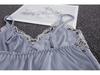 Yao Ting Satin Chiffon Five-Piece Pajama Set: Ice Silk, Casual, Sexy, with Chest Pads for Spring/Summer