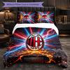 Set Lenzuola AC Milan Modello 3 Pezzi Morbida Copripiumino in Microfibra con Federe per Camera da Letto