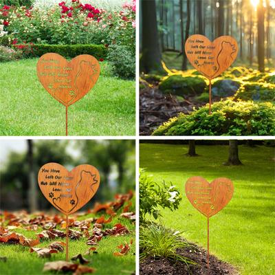 Pet Commemorative Plaque Garden Ornament Heart Shaped Memorial Plaque for Dog Cat Lover and Garden Decor Enthusiasts