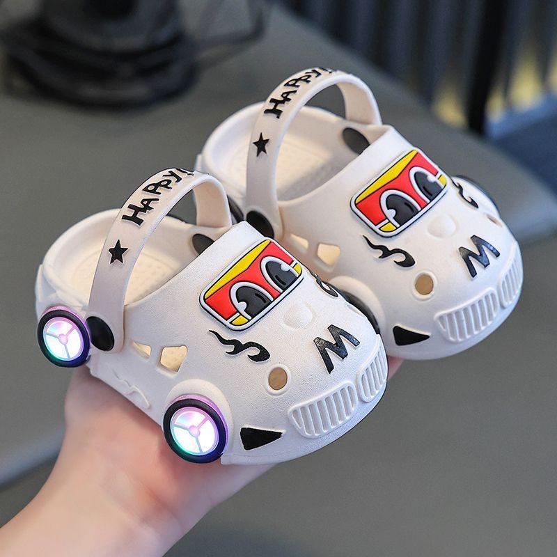 Summer Children's Car Light-emitting Non-slip Soft Bottom Large and Small Children's Bathroom Baby Sandals Slippers Children's Slippers New
