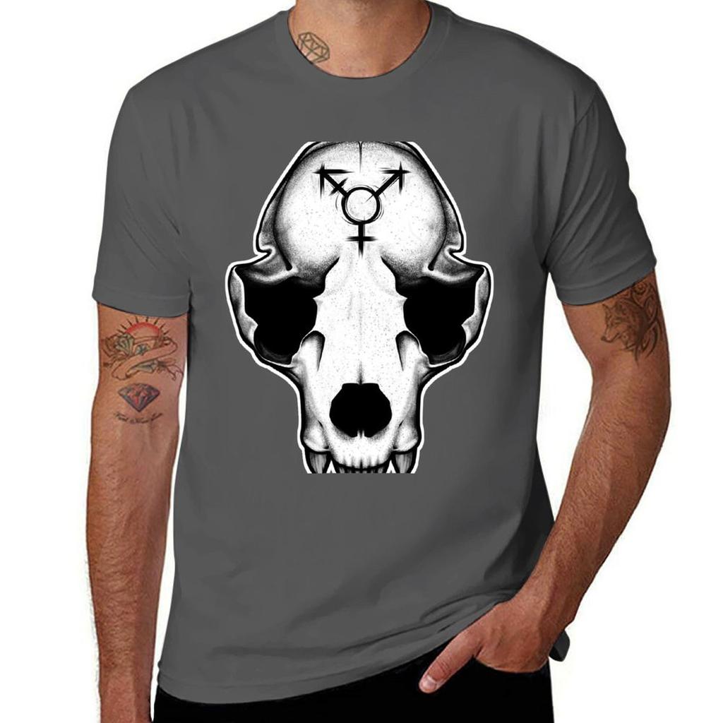 Trans Otter Skull TShirt Work Outdoor Short Sleeve Tee