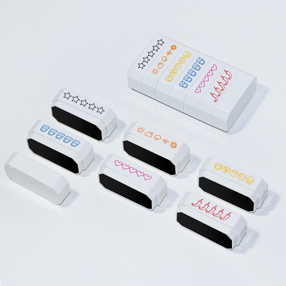 6-in-1 Teacher's Multi-Layer Stamp: Building Blocks, Scoring, Weather, Drinking Water, Encouragement