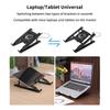 Universal Laptop Tablet Cooling Stand with Fan Foldable Adjustable Speed Portable Desktop Radiator Holder for Home Office