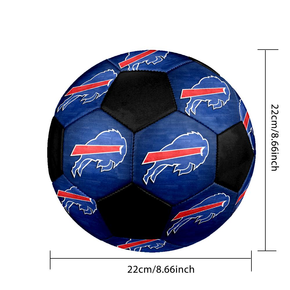 SIZE 5 Buffalo Bills Soccer Ball Colorful All Ages Machine Stitched PVC Competition Ready Durable High-Bounce