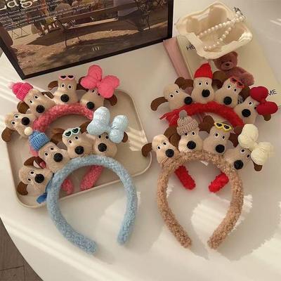 Damen Niedliches Hunde Plüsch Stirnband - Herbst/Winter Waschen Gesicht Accessoire, Internet-Berühmtheit Haarspange & Foto Kopfschmuck