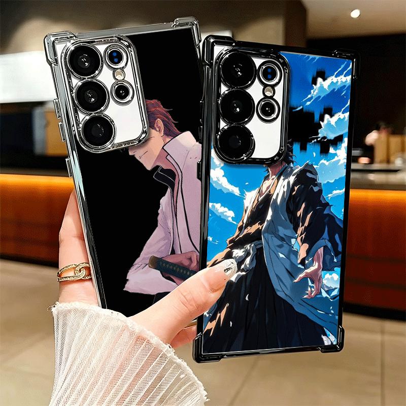 Bleach Aizen Sousuke Plating Phone Case For Samsung Galaxy S24 S25 FE S26 Edge S23 Ultra S22 S21 Plus S20 Anti-Fall Airabag Cove