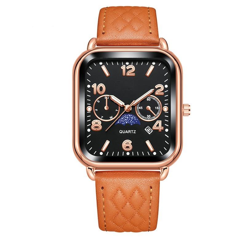 

Женские кварцевые часы, наручные часы с кожаным ремешком и датой