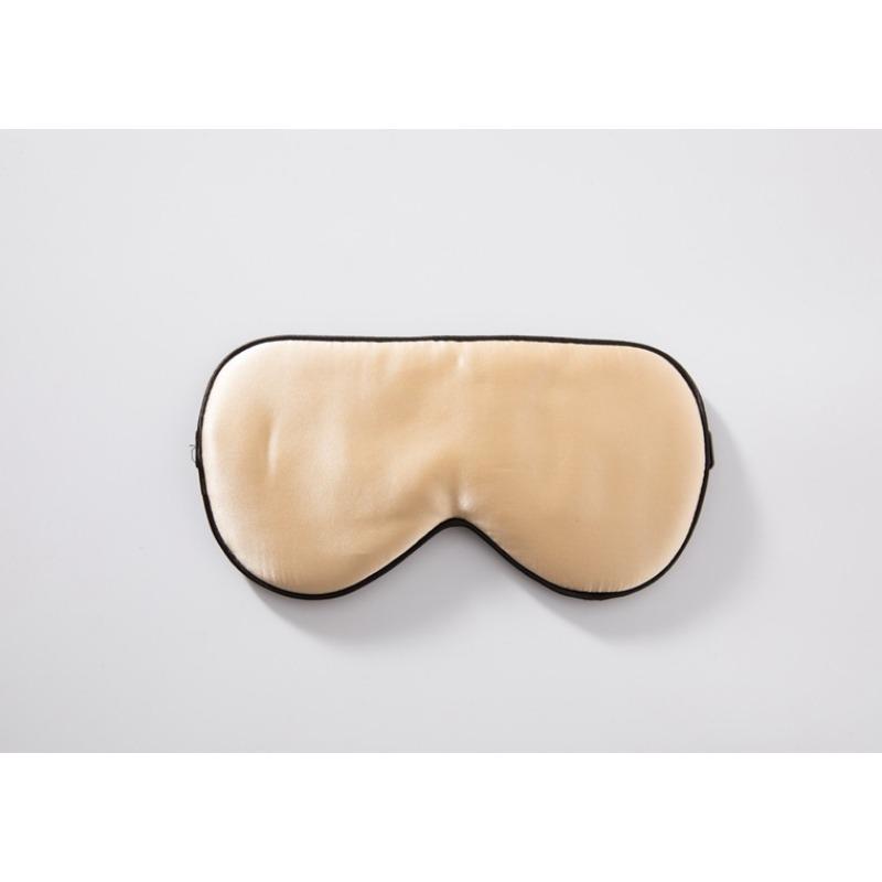 Seiden-Augenmaske, wendbar, einfarbig, Maulbeerseide, schwarzer Farbton, Schlafmasken