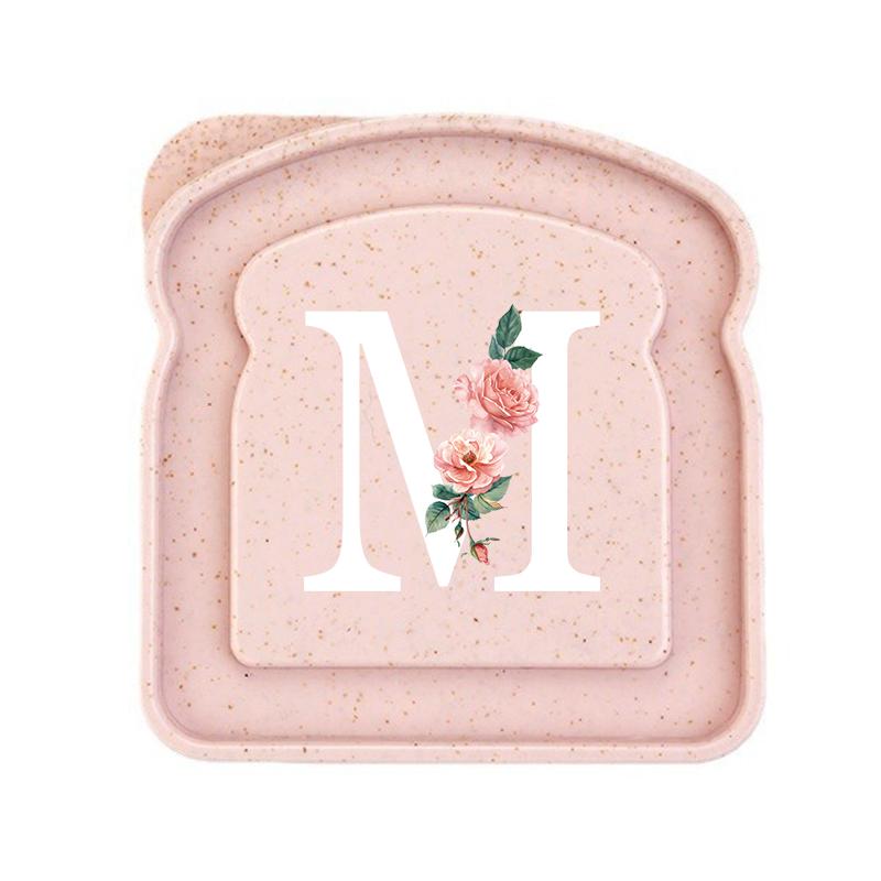 Initials Marked Toast Box Alphabet A-Z Reusable Sandwich Container Box Food Container Sealable Container Small Container