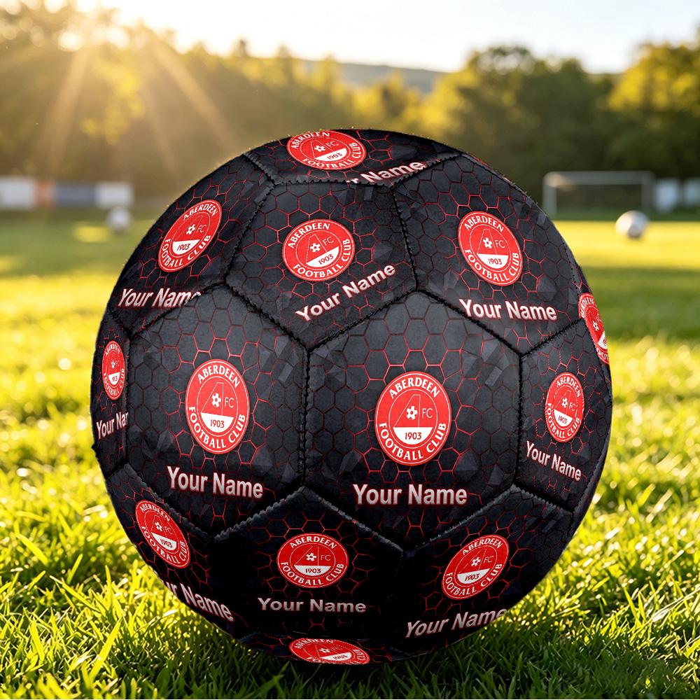 Personalized Size 5 Football Aberdeen FC Pattern Outdoor Game Sports Ball Gift