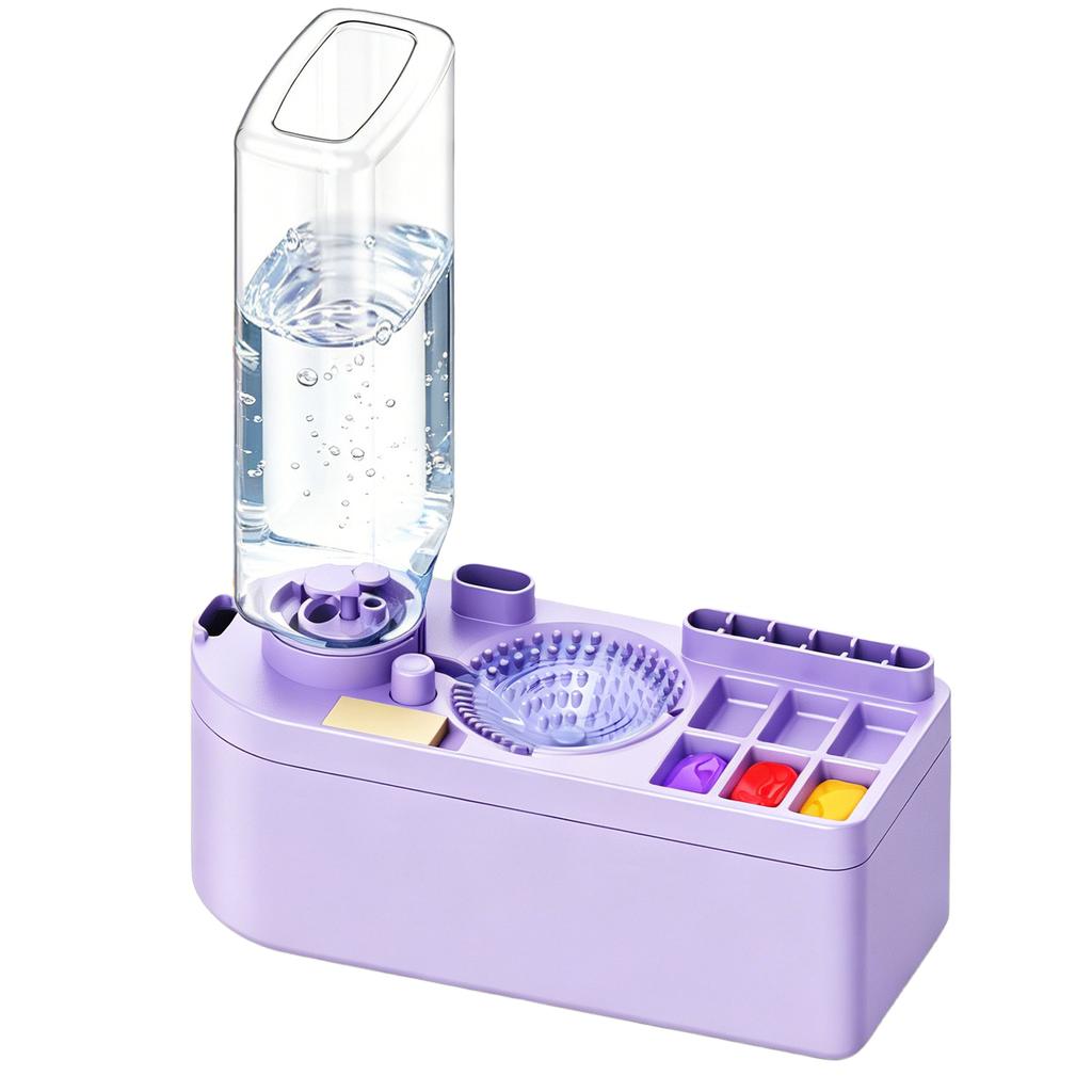 Přenosný čistič štětců pro vodní cirkulaci, Art Paintbrush Cleaner, oplachovač akrylových a vodových barev, nástroj na mytí štětců pro děti a dospělé umělce, palety