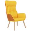 Recliner Chair with Ottoman Mustard Yellow Faux Leather & Fabric