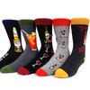 5 Pairs/Pack Men Funny Socks Casual Hip Hop Creative Cartoon Novelty Calcetines Hombre Street