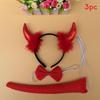 Halloween Animal Tiger Headpiece With Red Horns Demon Headband For Cosplay