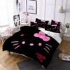 Digital 3D Printing Three-Piece Set Cartoon Cat Kitty Bedding Quilt Cover Pillowcase Home Textile