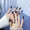 Dark Style Luxe 3D Rhinestone Press-on Nails: Elegant Niche Design with European & American Flair