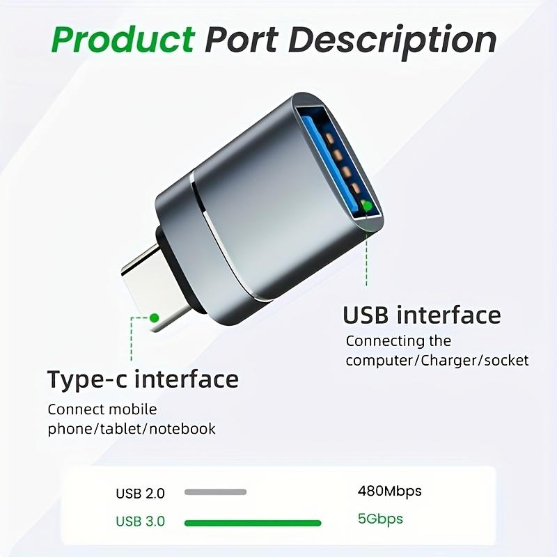 USB C OTG Adapter 3.0 5Gbps High Speed Portable Plug Play for Smartphone Tablet Laptop Fast Data Transfer Media Playback 1