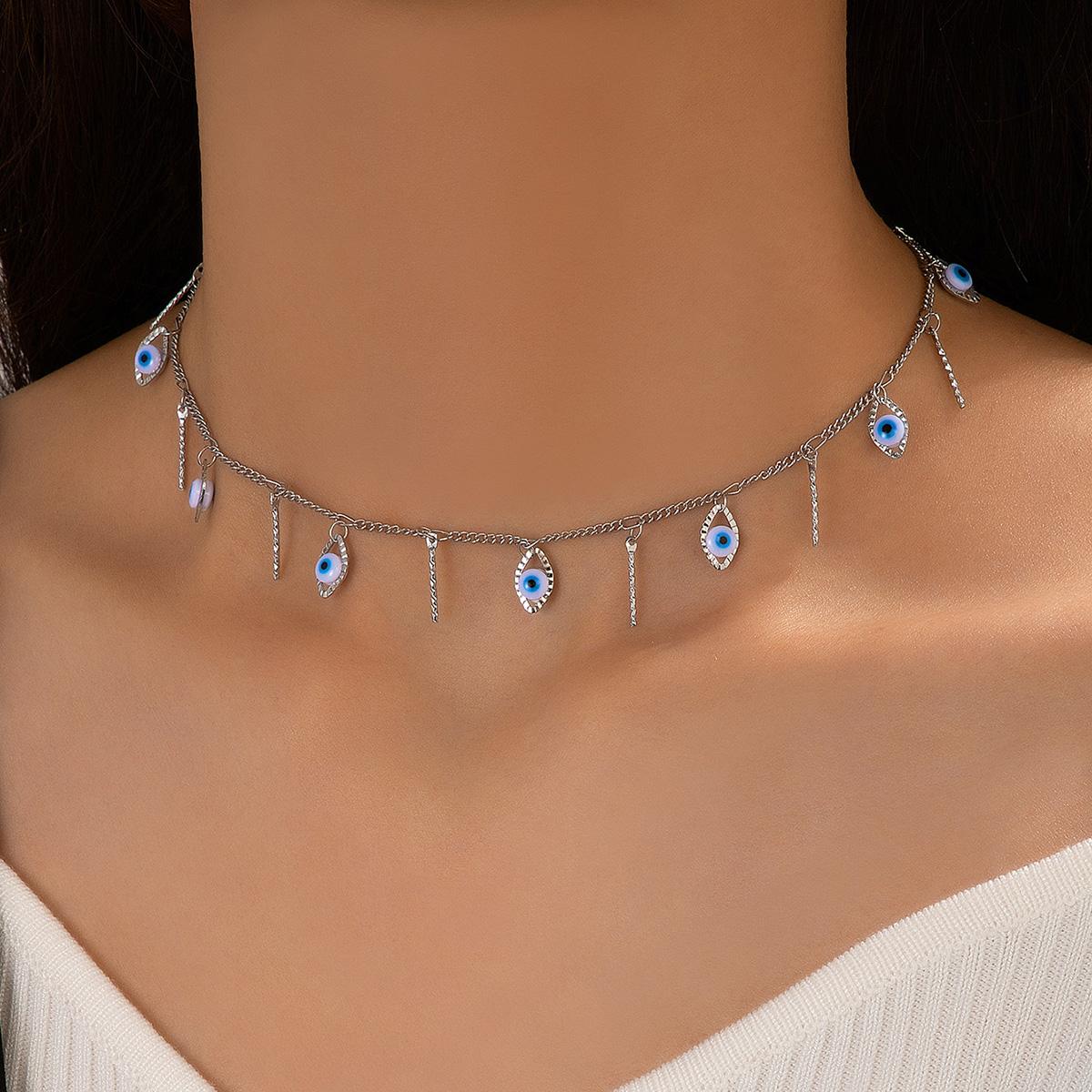 

1 шт/2 шт персонализированный креативный глаз границы чокер ожерелье для женщин ювелирные изделия ниша любовь глаз кулон вечерние украшения