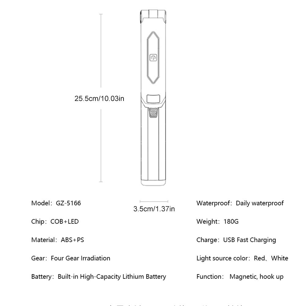 XPE COB LED Work Light USB Rechargeable Torch Worklight Waterproof Inspection Light Portable Torch Light for Outdoor Car Repair