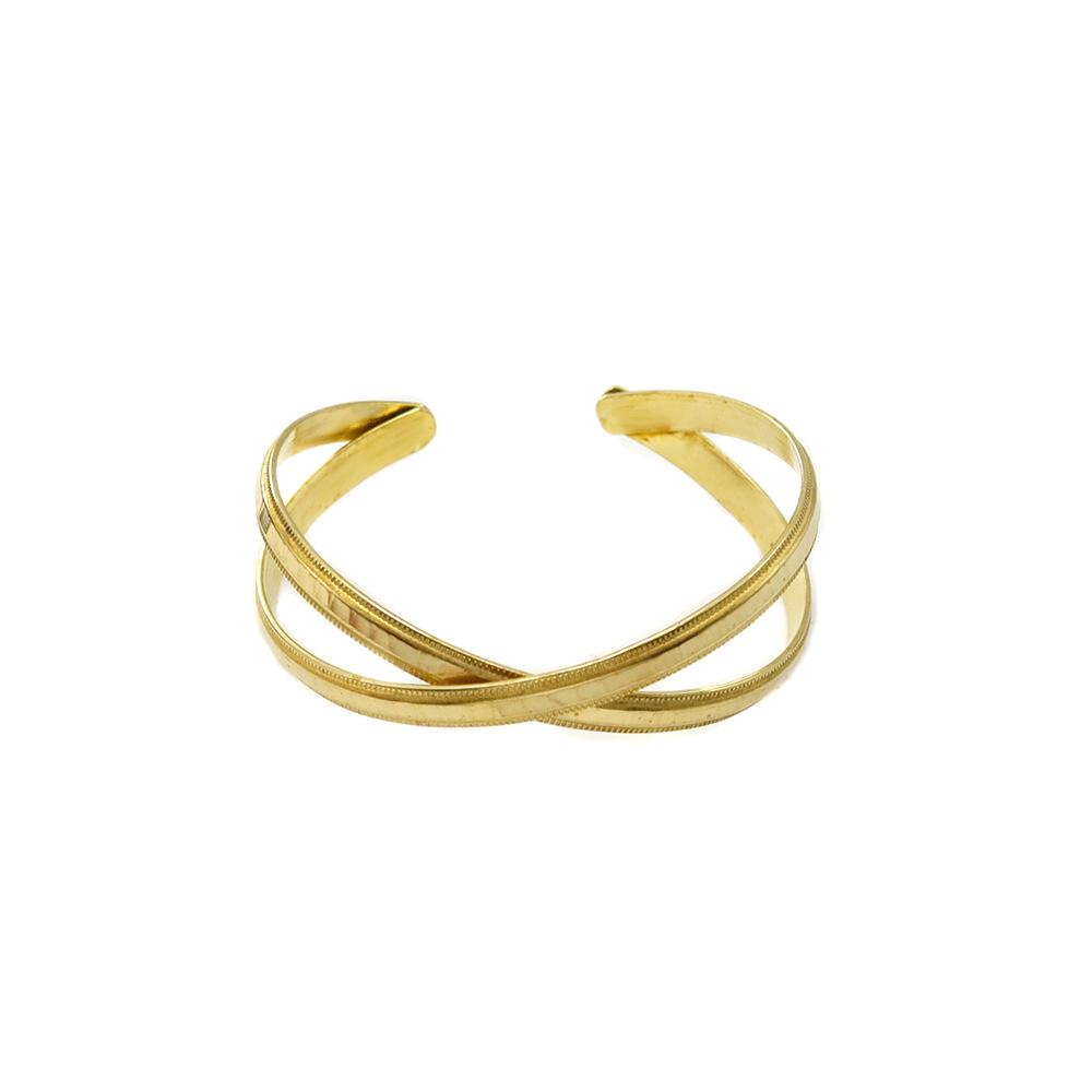 New Double-Line Cross Cool Style Bracelet: Simple, Versatile, Fashionable Light Luxury Wristband for Women