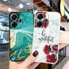 Weiche Silikonhülle mit Blumenmarmor für Xiaomi Redmi Note 13 Pro 13C Samsung A35 A55 M35 M34 iPhone Huawei Honor 200 Kameraschutz stoßfeste Abdeckung