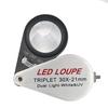 30X mini multifunkční ruční LED lupa na klenoty přenosná 21 mm lupa na klenoty 6