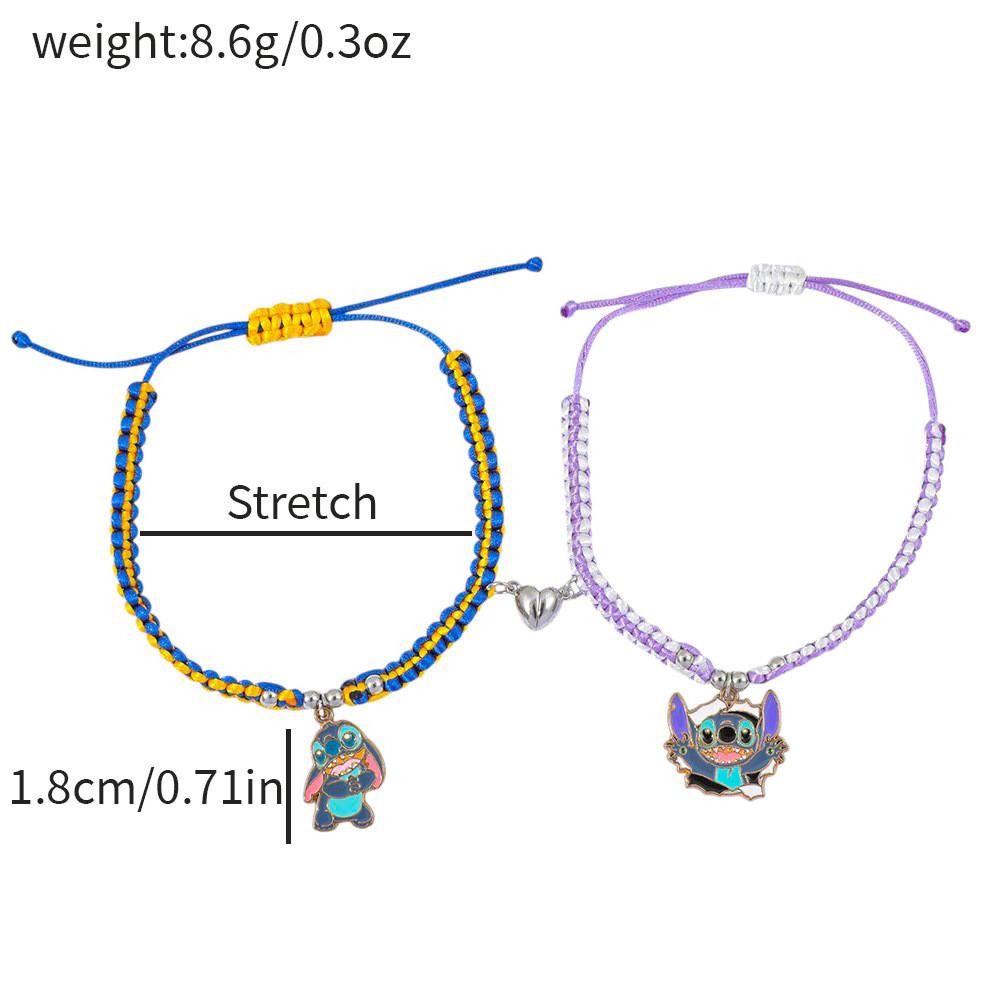 Stitch Bransoletka Przyjaźni Kreskówkowa Elastyczna z Zapięciem ze Stopu Cynku Dla Par