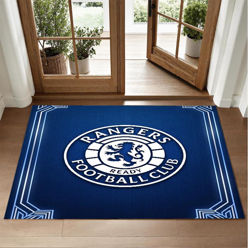 Rangers FC Design Crystal Velvet Rug Soft Decorative Mat for Bedroom Entrance