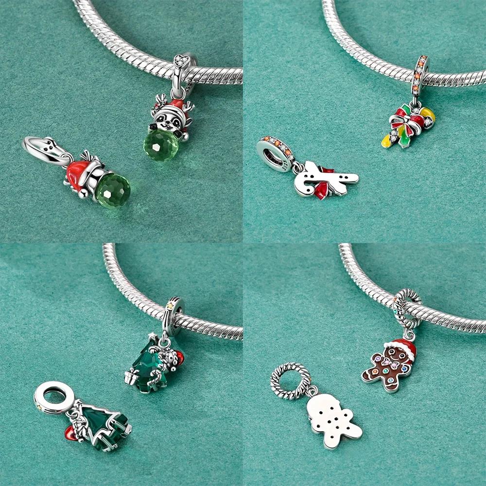 Exquisiter Kupfer Original Weihnachtsbäume Anhänger Zuckerstange Elch Dezember Charms Perle Passend Armband Frauen Feines Geschenk Schmuck