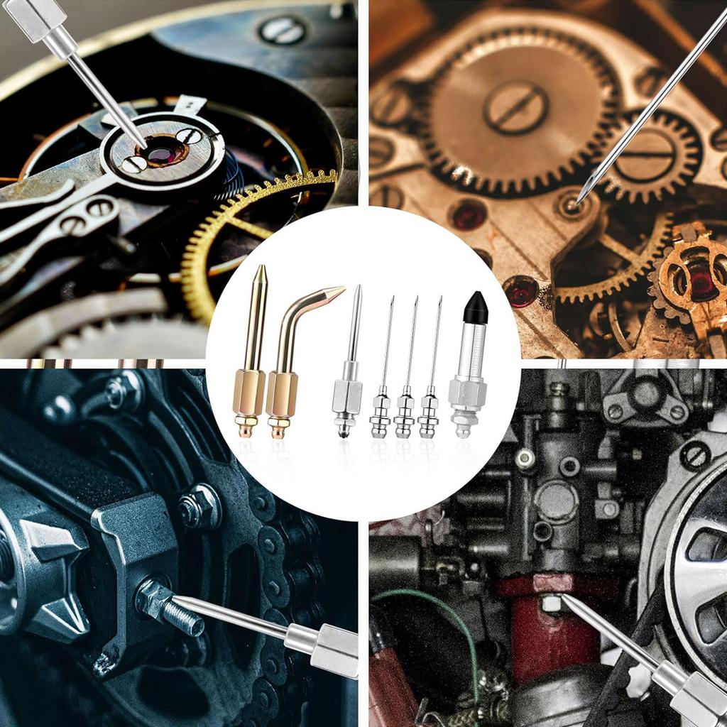 7-teiliges Fettpressenkupplungs-Set mit Nadelspitze und Adaptern für die Kfz-Schmierung, langlebiges Kupferzubehör-Set