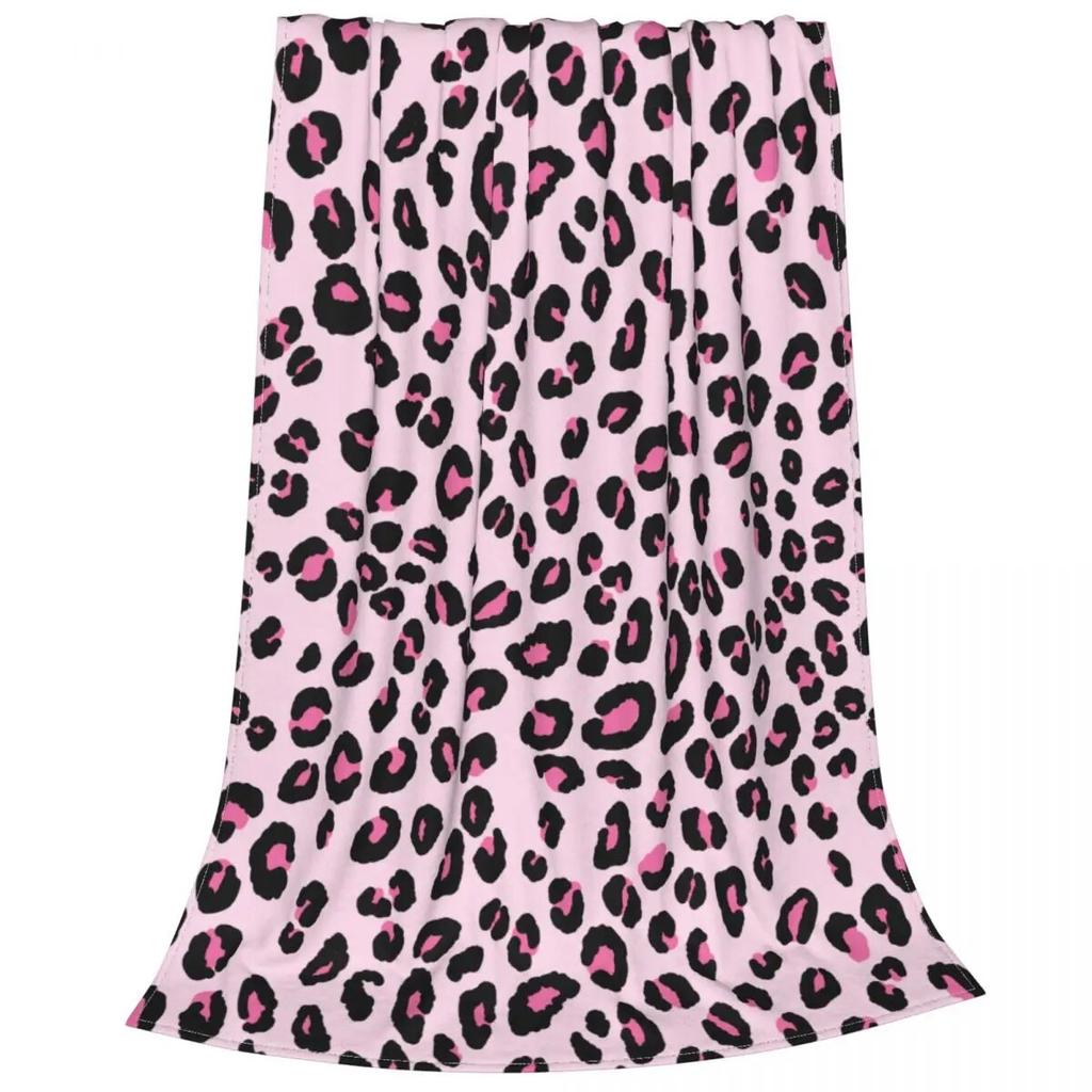 Cute Leopard Print Blanket Fleece Winter Multifunction Super Warm Throw Blankets for Home Travel Quilt