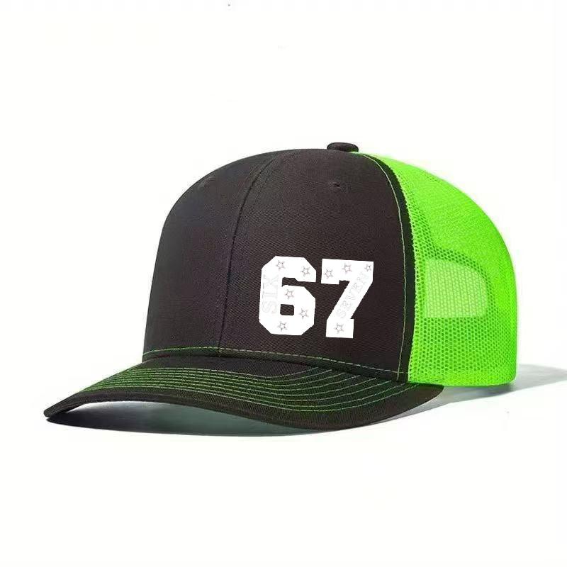 1PC Breathable Mesh Cap with 67 Star Fashion Logo, Perfect for Daily Travel Without Sweating